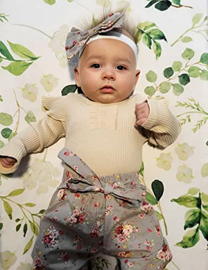 Baby Girls Clothes Cute Baby Clothes Girls Romper + Pant 3Pcs Winter Outfit Newborn Light Brown